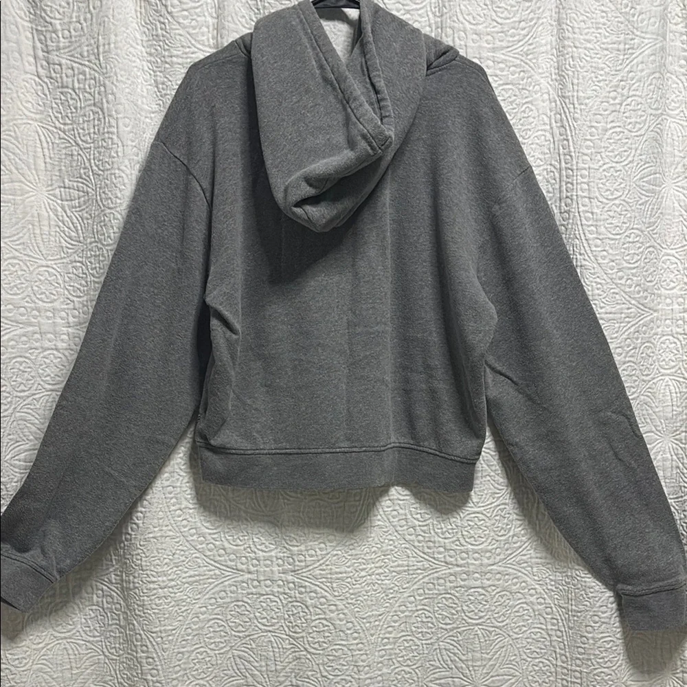 Women’s Cropped Vans Gray Hoodie with Floral Design - Picture 5 of 6